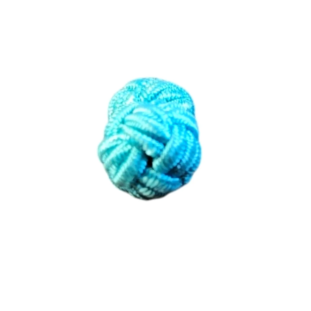 Aqua Teal Ocean blue silk knot cufflinks